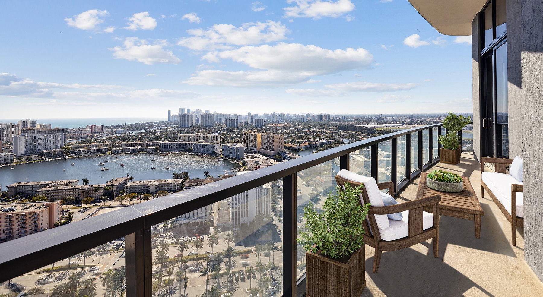 balcony with chairs